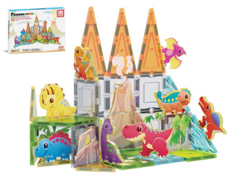 Магнитный конструктор PicassoTiles Dino World Magnetic Tiles Adventure, 38 деталей