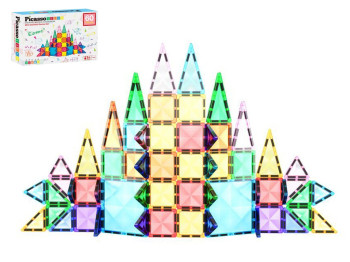 Магнитный конструктор PicassoTiles Mini Diamond Series Set, 60 деталей