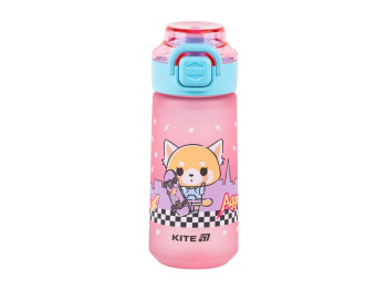 Бутылка для воды детская Aggretsuko AR25-1213, 560 мл, розовая, с поильником и трубочкой, Kite