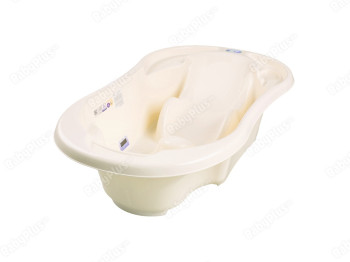 Ванночка Комфорт с термометром 2в1 анатомическая желтая. Tega Baby TG-011-102