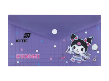 Папка на кнопці Kite Kuromi HK25-246-1, формат DL, поліпропілен, Kite
