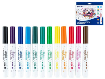 Фломастери Creative Superwashable Jumbo 12 кольорів, Kite