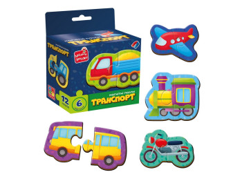 Гра розвиваюча магнітні пазли Транспорт, Vladi Toys, VT1733-02