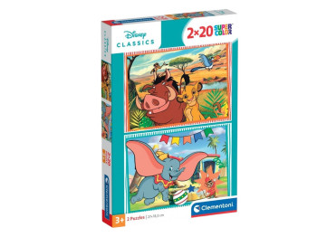 Пазли 2х20 елементів, Епізоди з мультфільмів Дісней, Clementoni 24837