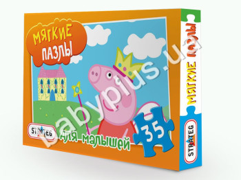 Пазлы мягкие, 35 эл, Свинка Пеппа, в коробке, Strateg