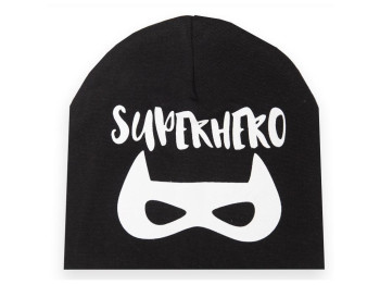 Шапка дитяча для хлопчика сіра SUPPERHERO демісезонна, Обхоплення голови 54–56, Mareks