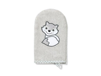 Рукавица моющая бамбуковая серая Белочка. BabyOno 347-03