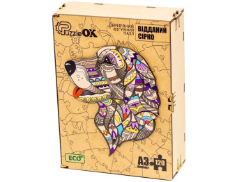 Фигурный деревянный пазл Преданный Серко A3, в деревянной упаковке, PuzzleOk