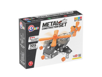 Конструктор металевий вертоліт Metal Construction Set, 105 деталей, модель техніки, Технок