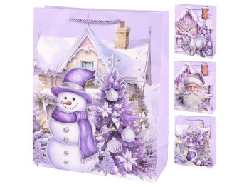 Пакет новогодний бумажный M "Christmas" 26х32х10см, R34773-M