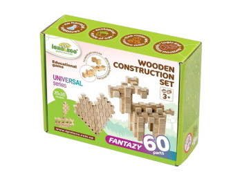 Конструктор деревянный Фантазия, 60 деталей, Igroteco 900057