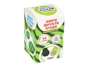 Развивающая настольная игра с тайлами Овощи фрукты ягоды, 36 шт., Strateg