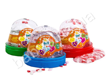 Слайм. TM Mr Boo 80032. Кристальный с фимо Сердечки. 80гр.