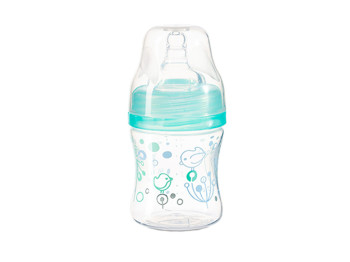 Бутылка антиколиковая с широким отверстием бирюзовая 120 мл. BabyOno 402/01