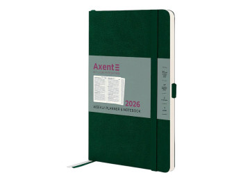 Ежедневник Partner Soft Skin 2026 Axent 8509-26-23-A, 125×195 мм, темно-зеленый