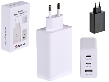 Зарядное устройство Trio USB-C 65W/USB-C 25W/USB-A 15W, SOLMA