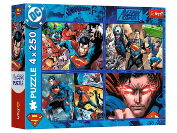 Пазлы Trefl DC Comics Смелость Супермена, 4 х 250 элементов