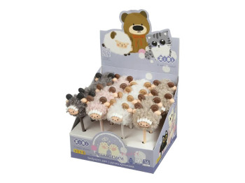Ручка шариковая с помпоном Fluffy Lamb 0,7 мм, синяя, ассорти дизайнов ( цена за 1шт) ZiBi