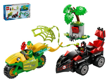 Конструктор LEGO Marvel Перегони на електромобілях з динозаврами, 124 деталі