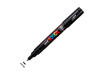 Маркер uni POSCA, 0,7мм, черный, UNI PC-1M BLACK(N)