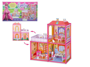 Кукольный домик игровой 6984, 60 см, мебель и фигурки, Limo Toy