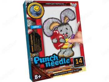 Набор для творчества Ковровая вышивка Зайка Punch needle, Danko Toys