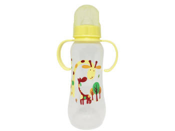 Бутылочка пластиковая с ручками желтая 250 мл. MegaZayka 0207