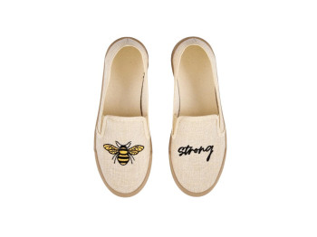 Слипоны женские текстильные ROXY бежевые Bee Strong L-784M-3-BS, 40 размер, Litma