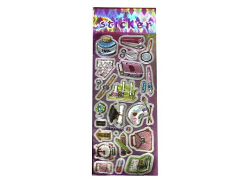 Наклейки пластиковые лазерные Школа, 7×17 см, объемные, QQHH047