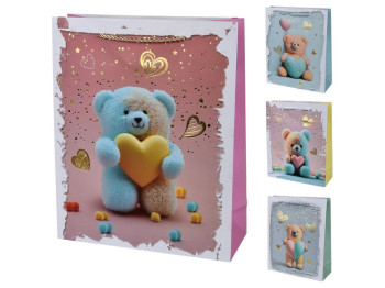 Пакет подарочный бумажный S "With Love" 18х23х10см, R95483-S