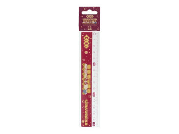 Линейка пластиковая ZiBi Bear Toy Strawbear, 15 см, две шкалы, ZiBi
