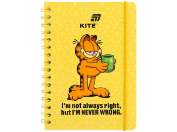 Блокнот А5 на спирали в клетку Garfield Retro Kite GF26-190, 80 листов