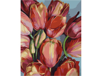 Набор для росписи по номерам Удивительные тюльпаны 40х50 см. Strateg GS1396