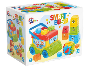 Игрушка автобус-сортер Smart Bus пластиковый ТехноК с фигурками и пирамидкой