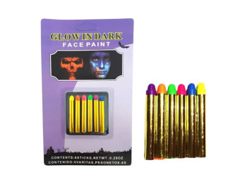Аквагрим Glow in dark 6цв 8,5грамм