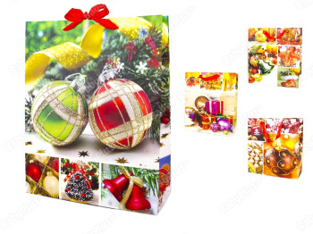 Пакет подарунковий паперовий "Christmas balls" 26x32x10см
