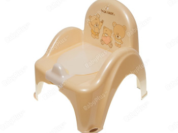 Горшок - стульчик с музыкой кремовый Мишки. Tega Baby PO-043-119