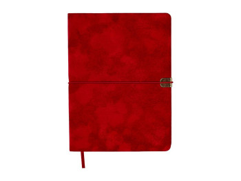 Ежедневник недатированный VELOUR, А5, 336 страниц, красный, искусственная кожа, BUROMAX