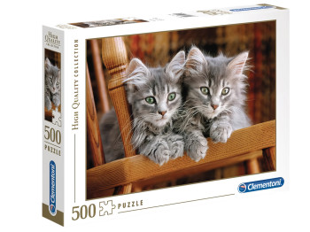 Пазли 500 елементів, Сірі кошенята, Clementoni 35580