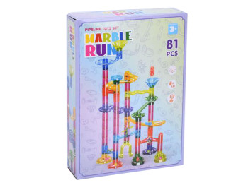 Конструктор трубчастий Marble Run K35, лабіринт для кульок зі світлом, 81 деталь