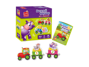 Гра розвиваюча з липучками Веселий фермер, Vladi Toys