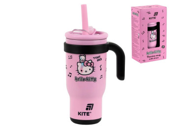 Термокружка з трубочкою 530мл Hello Kitty Kite HK25-1266