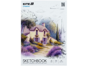 Скетчбук A4  для робіт олівцями Kite Creative K-1278, 30 листов