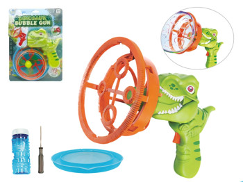 Пистолет для мыльных пузырей Dinosaur Bubble Gun 25 см, пускает пузыри и светится