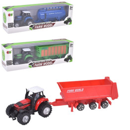 Игрушечный трактор с прицепом, металлический, 20 см, масштаб 1:64, 3 вида