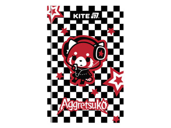 Книга записна у твердій обкладинці на 80 аркушів А6 у клітинку, Aggretsuko, Kite