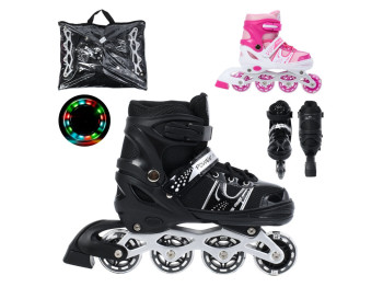 Ролики розсувні A4164-M,  розмір 35-38, LED колеса 65мм, 2 види