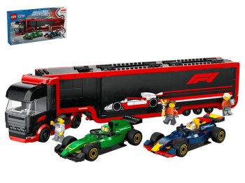 Конструктор LEGO City Грузовик F1 с автомобилями RB20 и AMR24, 1086 деталей