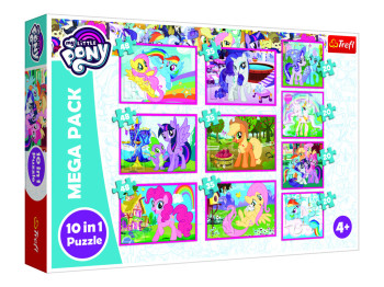 Пазлы 10в1 Волшебный мир маленьких пони, Hasbro Моя маленькая пони, Мега упаковка, Trefl