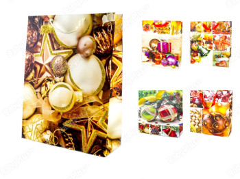 Пакет подарочный бумажный "Christmas balls" 31x40x12см